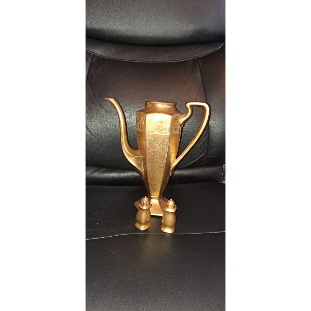 B&G Limoges Gold 3-Piece Set - Coffee/Tea Pot (No Lid) Salt & Pepper Shaker